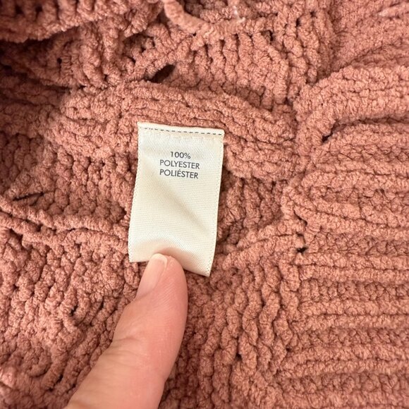 BKE Women’s Large Hooded Chenille Sweater Distressed Hem Textured Knit Cozy - Picture 7 of 11